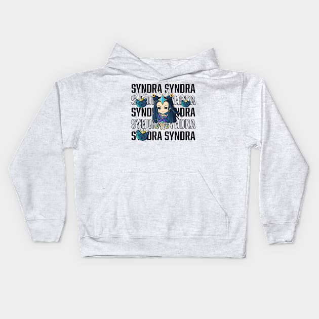 Star Guardian Syndra Black Text Kids Hoodie by Flower Flame